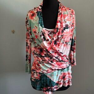 ⭐️Host Pick 5/$25 Jennifer Lopez Cora Rose Draped Top Size S